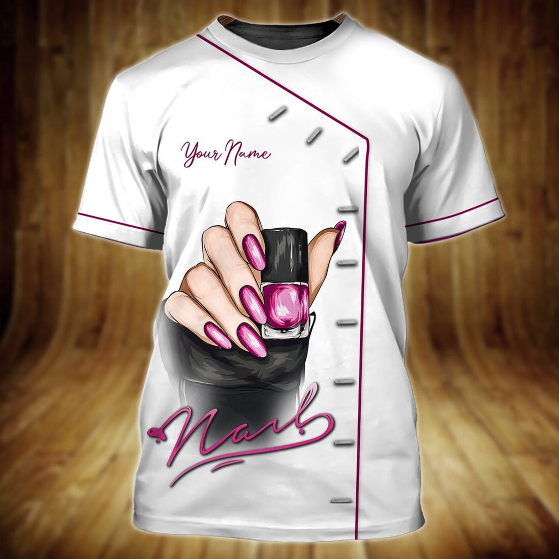 FUNSTUFFPRINT Personalized White 3D T-Shirt For Nail Technician, Women Nail Shirts Full Printed, Gift For Nail Tech 3D T-shirt