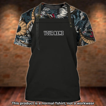 FUNSTUFFPRINT Personalized 3D All Over Print Dragon Tattoo Shirt, Tattoo Ship Uniform, Gift For Tattoo Lover 3D T-shirt