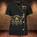 FUNSTUFFPRINT Custom Black Tattoo Skull T-Shirt, 3D Print On Shirt With Tattoo Design, Tattoo Lover Gifts 3D T-shirt