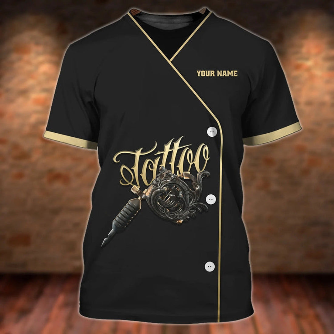 FUNSTUFFPRINT Personalized Tattoo Artist Hourly Rate 3D T-Shirt, Black Tattoo Shop Uniform, Boyfriend Tattoo GIft 3D T-shirt