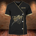 FUNSTUFFPRINT Personalized Tattoo Artist Hourly Rate 3D T-Shirt, Black Tattoo Shop Uniform, Boyfriend Tattoo GIft 3D T-shirt