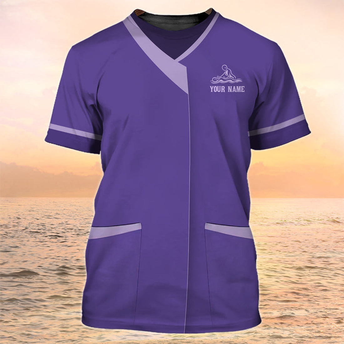 FUNSTUFFPRINT Massage TherapisT-Shirt, Personalized 3D T-Shirt Massage Uniform Tad 3D T-shirt