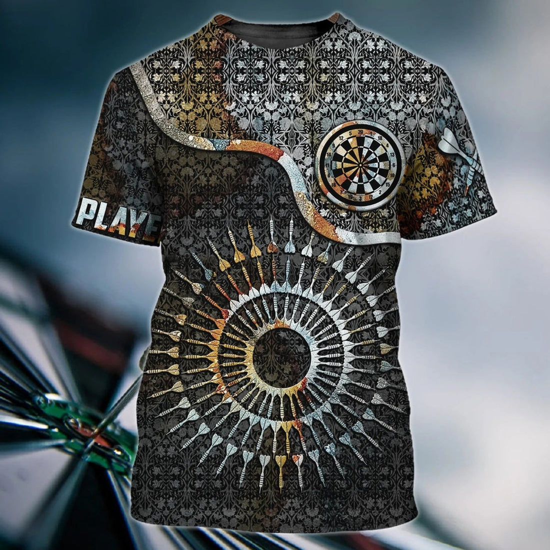 FUNSTUFFPRINT 3D All Over Printed Dart Player T-Shirt, DarT-Shirts For Men Women, Best Gift For Dart Players 3D T-shirt