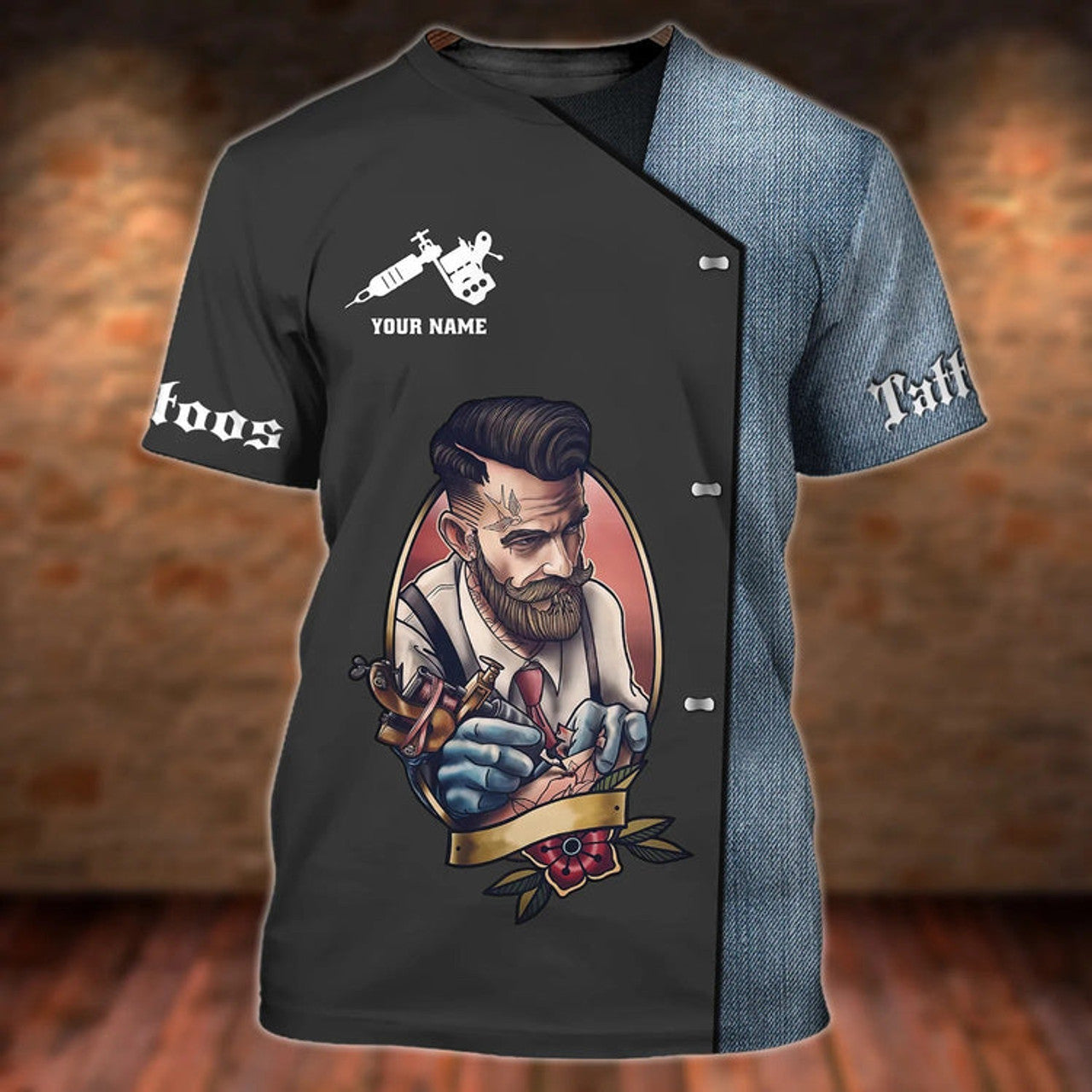 FUNSTUFFPRINT I Am A Tattoo Artist T-Shirt, Can't Fix Stupid, Funny T-Shirt For Tattoo Lover, 3D Tattoo Shirt 3D T-shirt