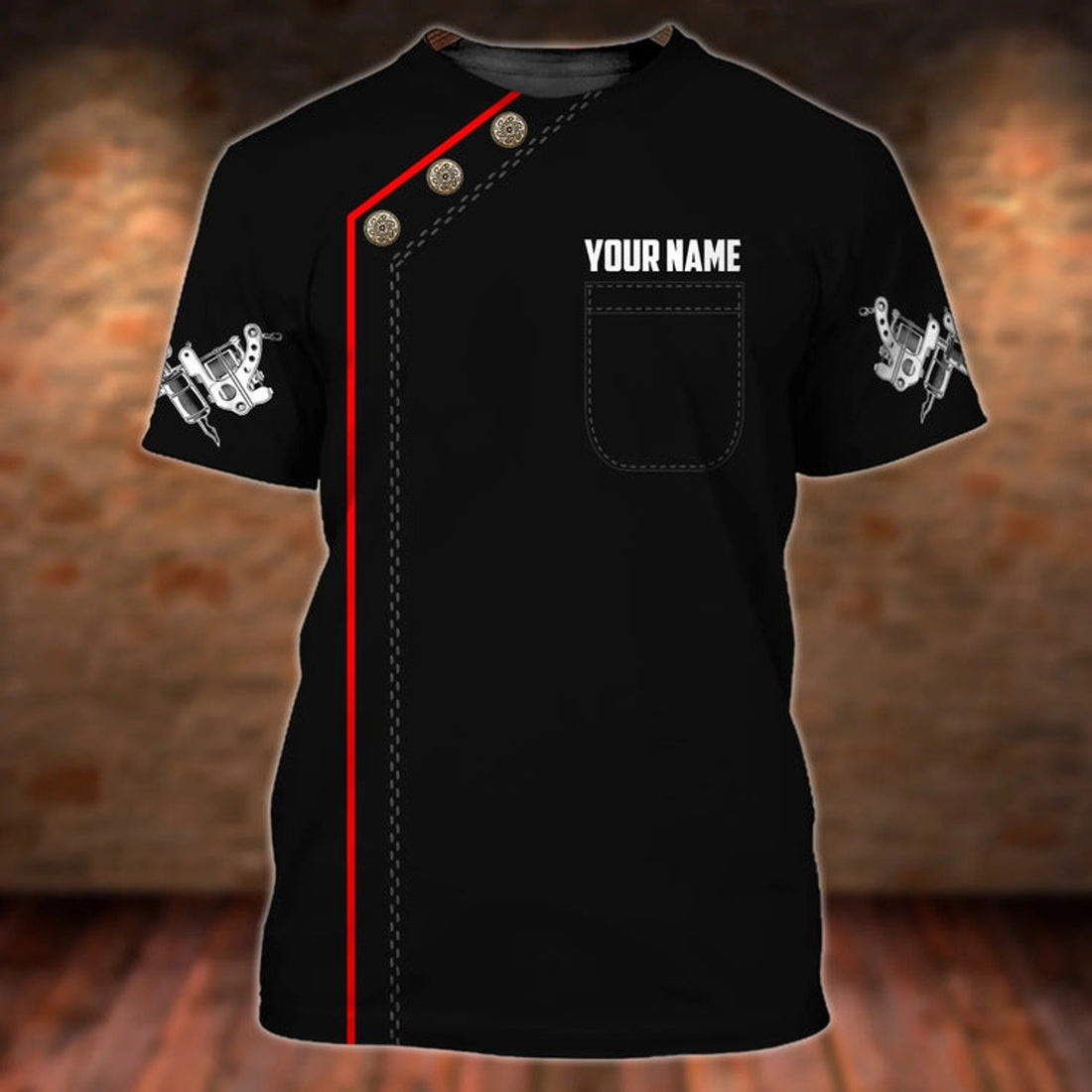 FUNSTUFFPRINT Tattoo Artist Shop Personalized Name 3D T-Shirt Gift For Tatoo Artist [Non workwear] 3D T-shirt