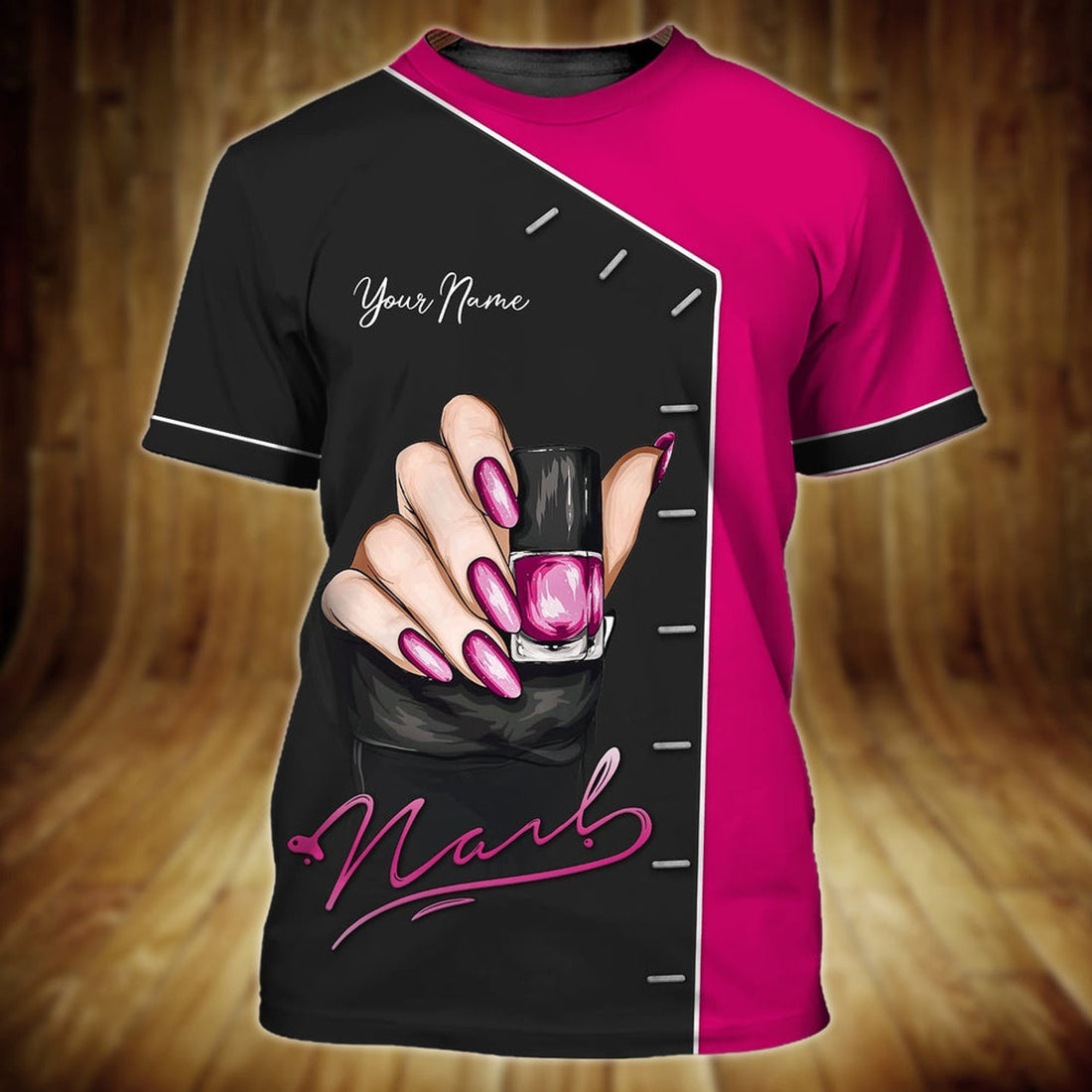FUNSTUFFPRINT Custom Name 3D All Over Print Nail Shirt, Nail Technician Tee Shirt For Her, Nail Technician Gift 3D T-shirt
