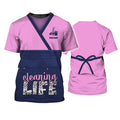 FUNSTUFFPRINT Housekeeper Cleaning Life Personalized Name 3D T-Shirt For A Housekeeper 3D T-shirt
