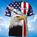 FUNSTUFFPRINT Eagle American Flag Pattern T-Shirt Eagle Lover Patriotic 3D Shirt 3D T-shirt