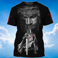 FUNSTUFFPRINT Knight Christian Jesus Shirt Let Your Faith Be Bigger Than Your Fear 3D T-shirt