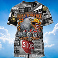 FUNSTUFFPRINT Funny Eagle Lover T-Shirt Born To Be Free Eagle And Bike 3D Unisex Shirt 3D T-shirt