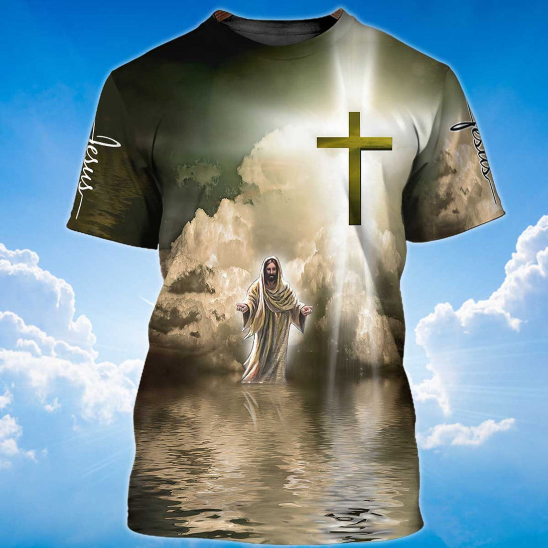 FUNSTUFFPRINT Sublimation God Jesus On T-Shirt Jesus Is My Life Tee Shirt 3D T-shirt