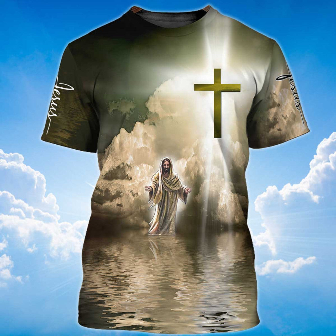 FUNSTUFFPRINT Sublimation God Jesus On T-Shirt Jesus Is My Life Tee Shirt 3D T-shirt