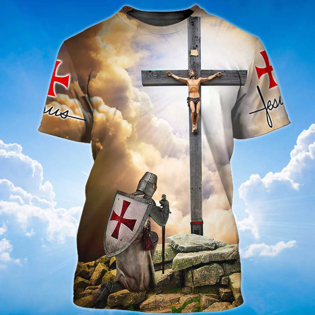 Knight Templar T-Shirt Kneel Before Jesus Shirt Men Women