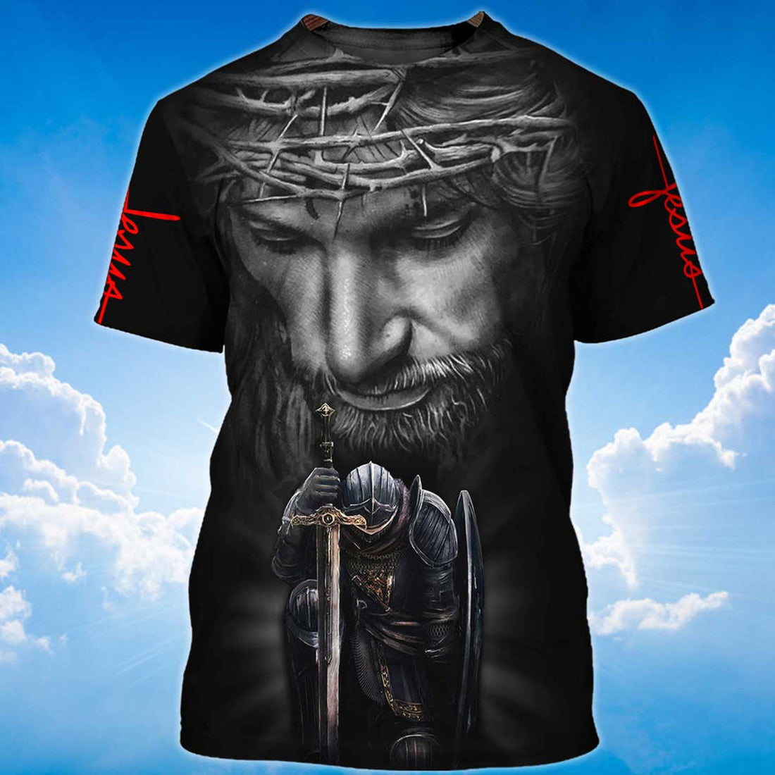 FUNSTUFFPRINT Don'T Be Afraid Just Have Faith Knight Jesus Shirt Knight Templar 3D T-shirt