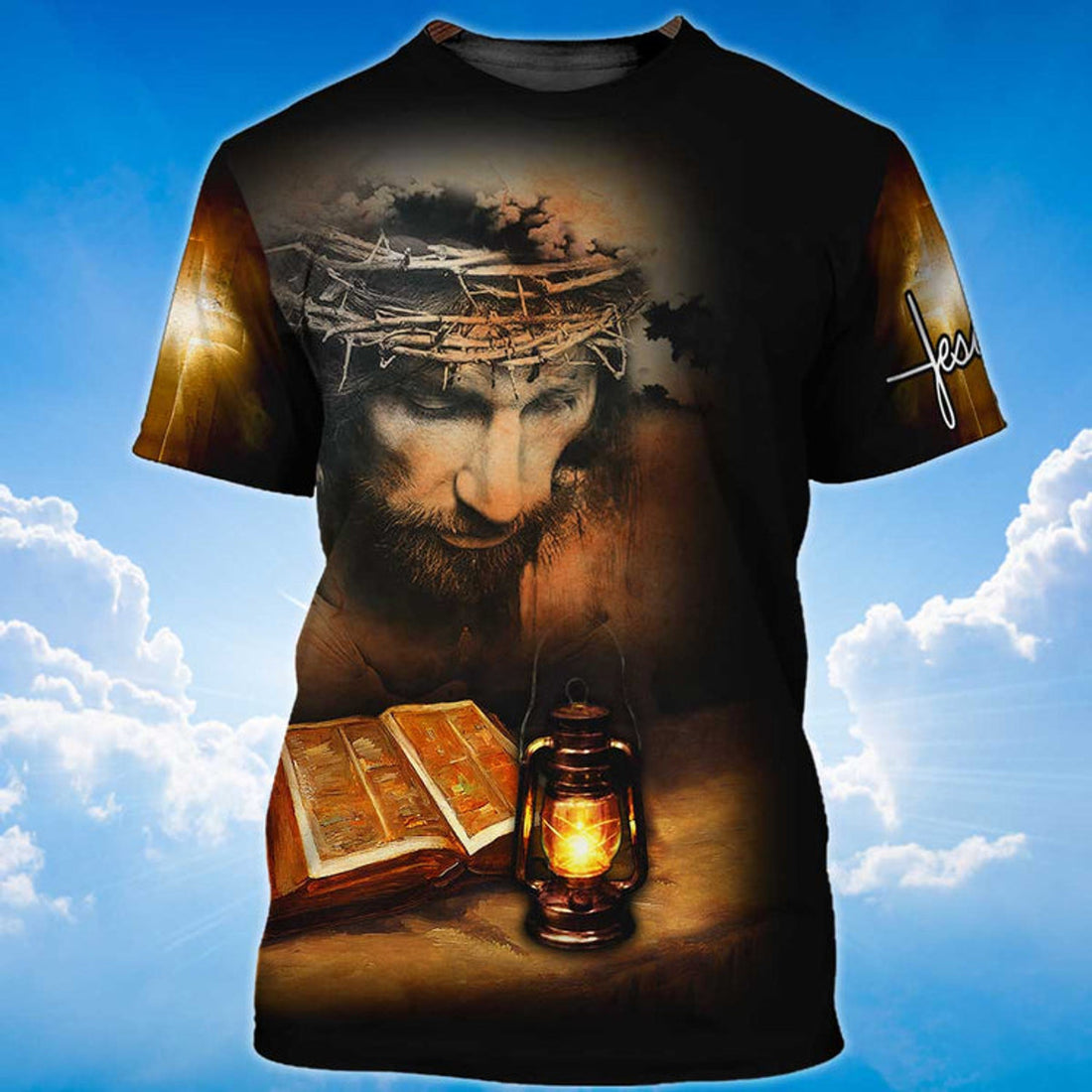 FUNSTUFFPRINT 3D All Over Printed God Jesus Unisex T-Shirt Be The Light Christian Jesus Shirt 3D T-shirt