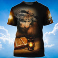 FUNSTUFFPRINT 3D All Over Printed God Jesus Unisex T-Shirt Be The Light Christian Jesus Shirt 3D T-shirt