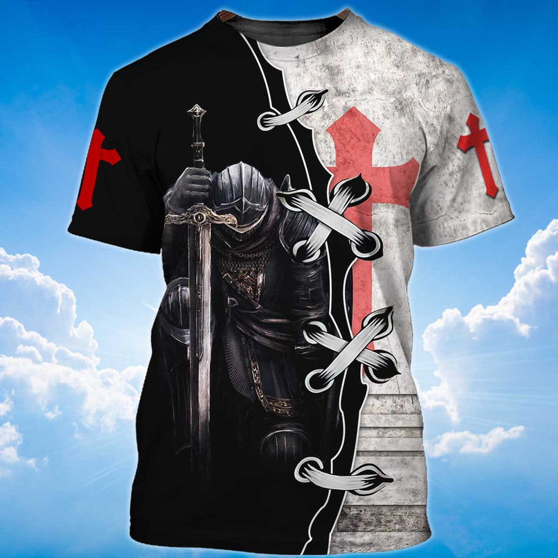 FUNSTUFFPRINT Knight Templar 3D Shirt I May Not Be Perfect Knight Templar 3D T-shirt