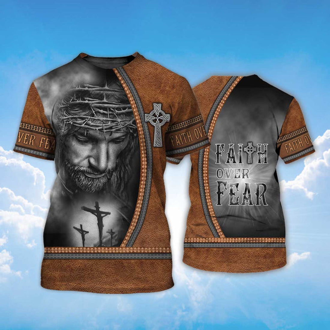 FUNSTUFFPRINT Jesus Faith Cross T-Shirt God Jesus Rose Women Tee Shirt 3D T-shirt