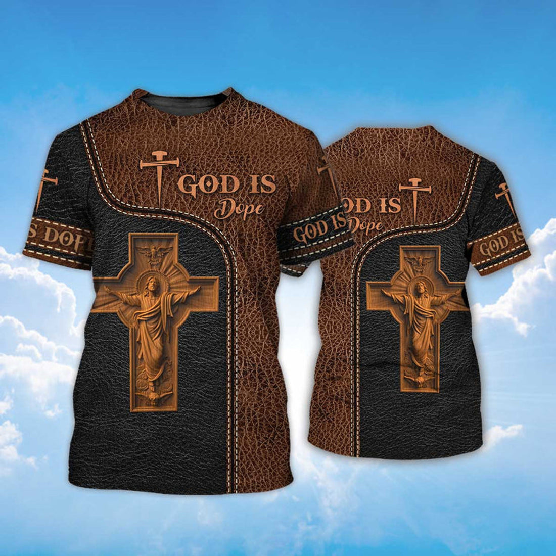 God Is Dope T-Shirt God Jesus 3D Shirt Men Women Leather Pattern