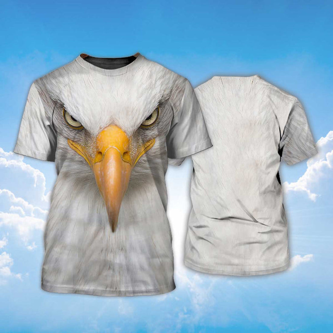 FUNSTUFFPRINT Bald Eagle Eyes T-Shirt, Eagle Lover 3D T-shirt