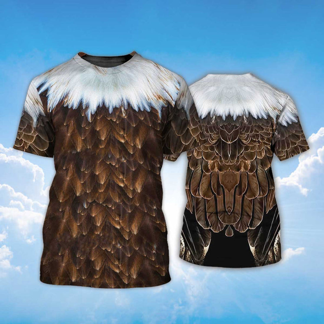 FUNSTUFFPRINT Eagle Feather Pattern T-Shirt Eagle Lover 3D T-shirt