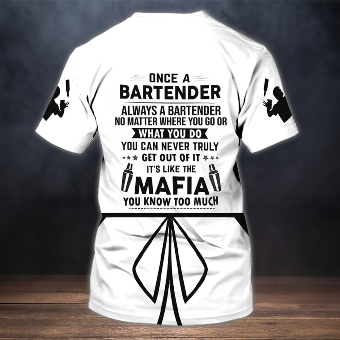 FUNSTUFFPRINT Custom Bartender 3D T-Shirt, Barista Shirts, Bartender Mafia Shirts 3D T-shirt