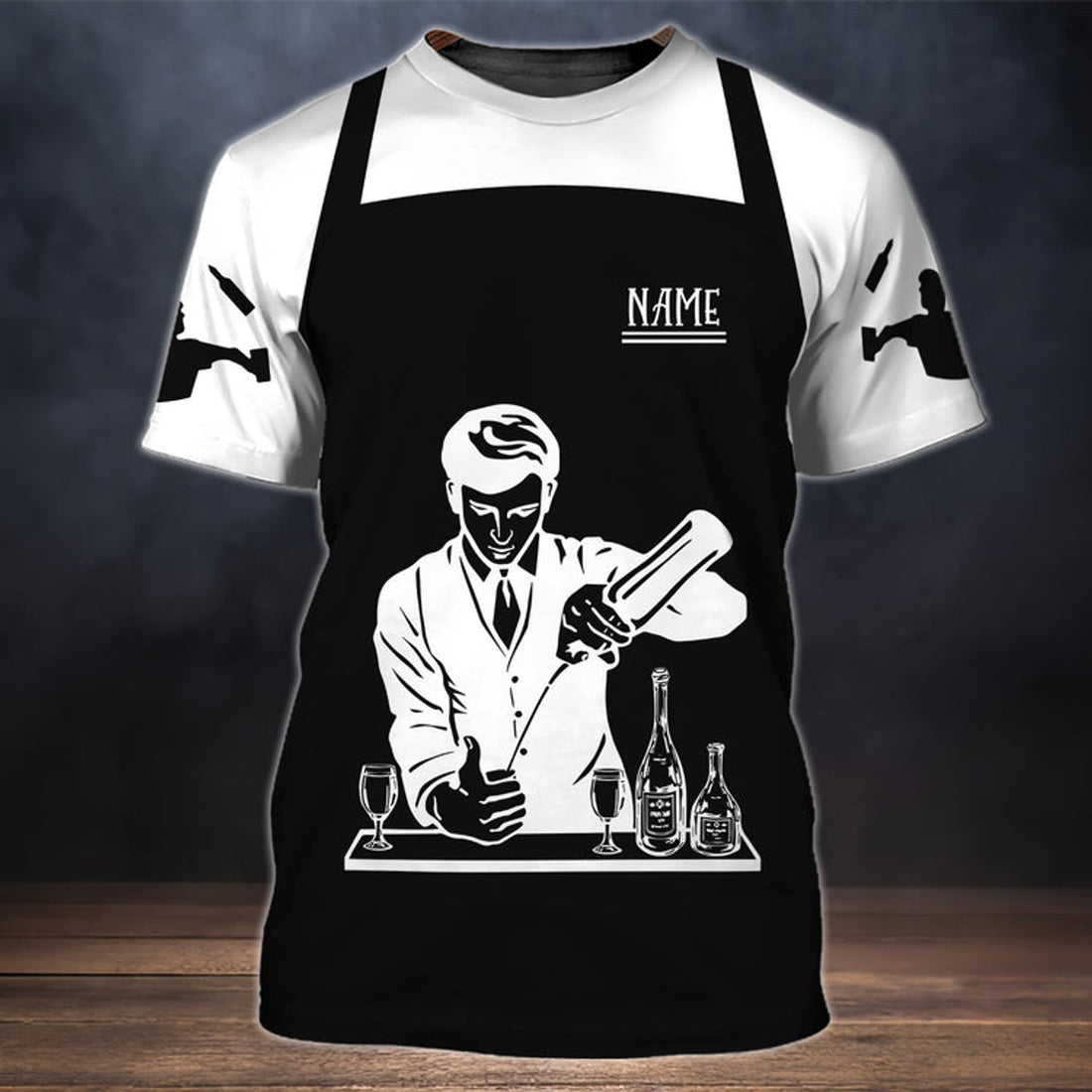 FUNSTUFFPRINT Custom Bartender 3D T-Shirt, Barista Shirts, Bartender Mafia Shirts 3D T-shirt