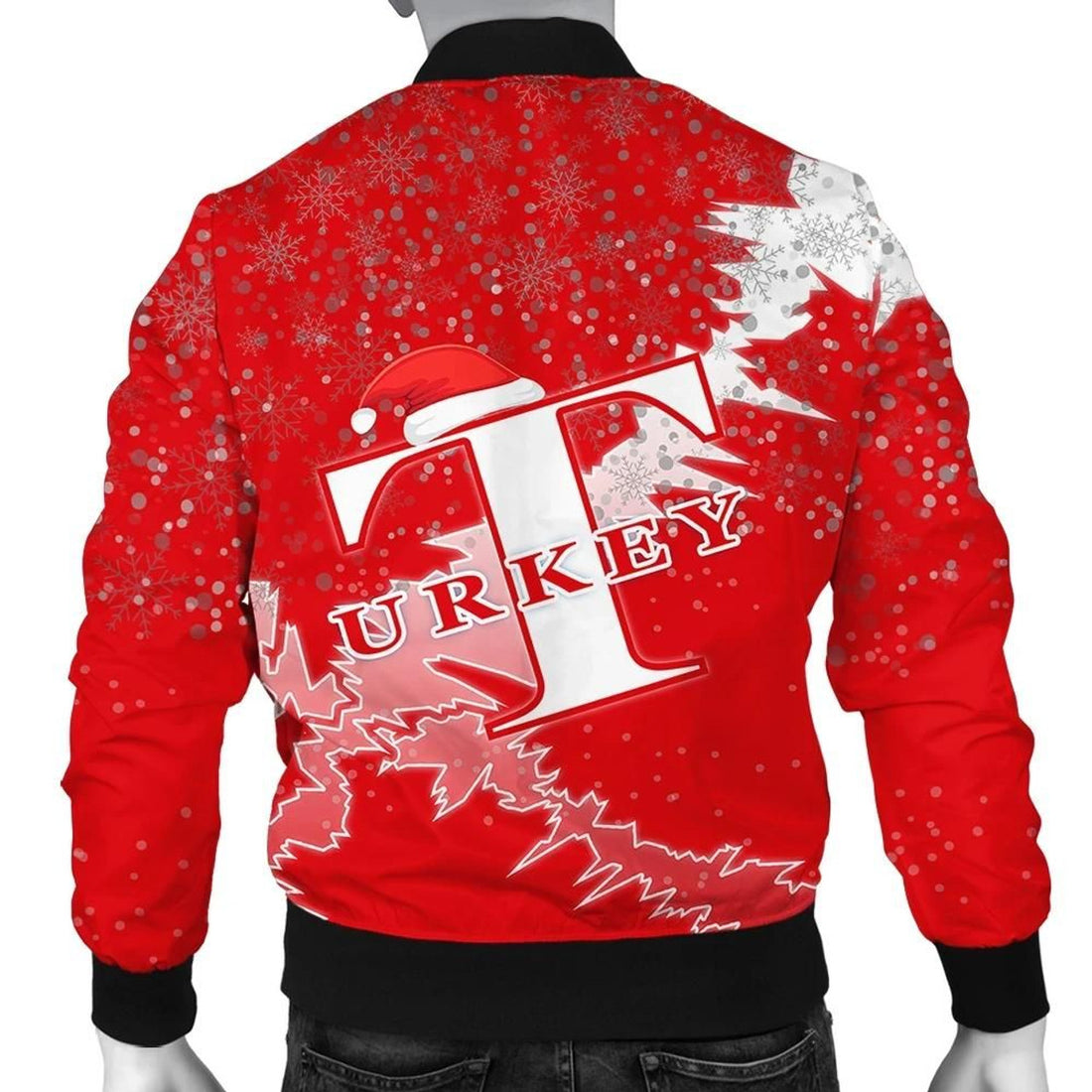 FUNSTUFFPRINT Turkey Christmas Coat Of Arms Men Bomber Jacket Style 3D Bomber Jacket