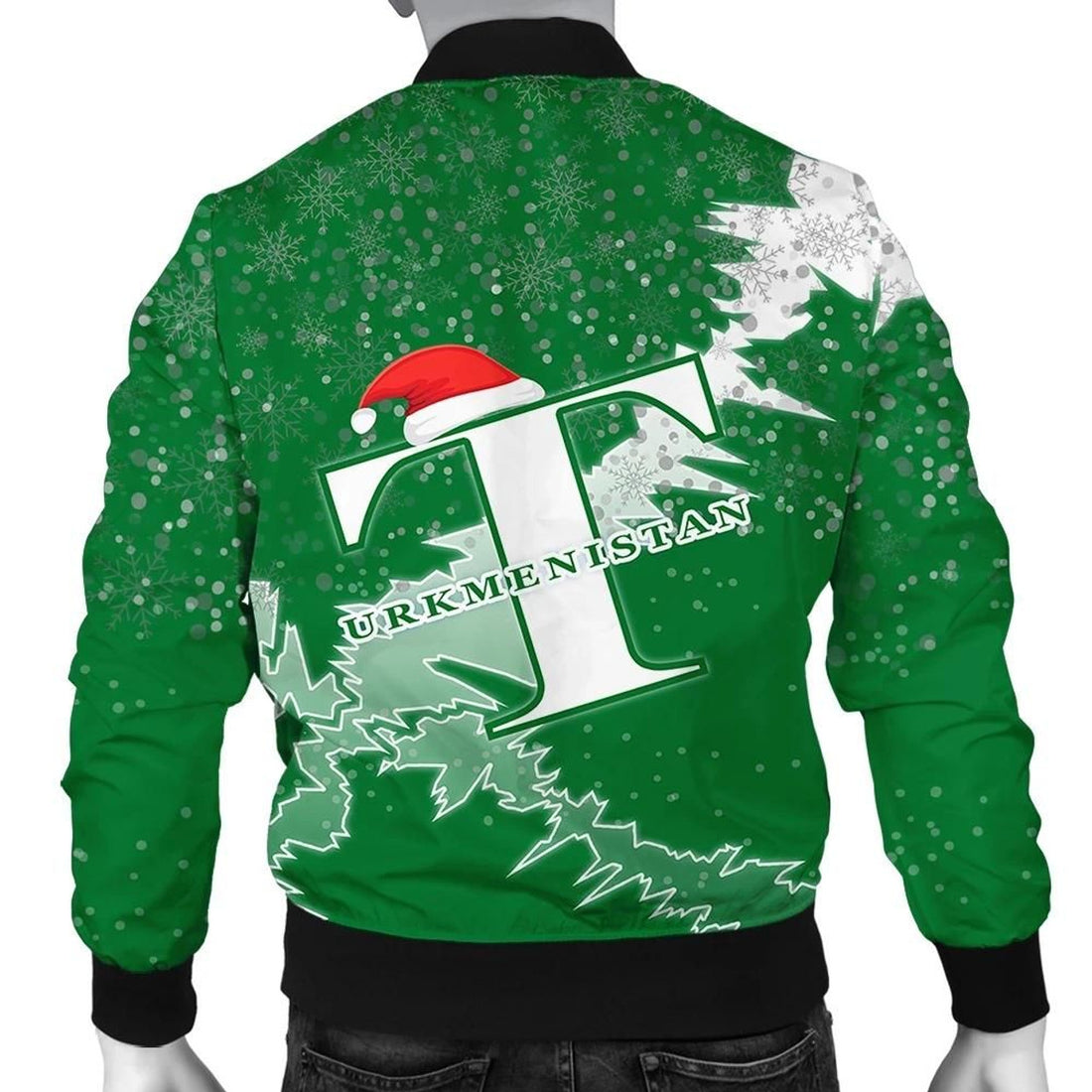 FUNSTUFFPRINT Turkmenistan Christmas Coat Of Arms Men Bomber Jacket Style 3D Bomber Jacket