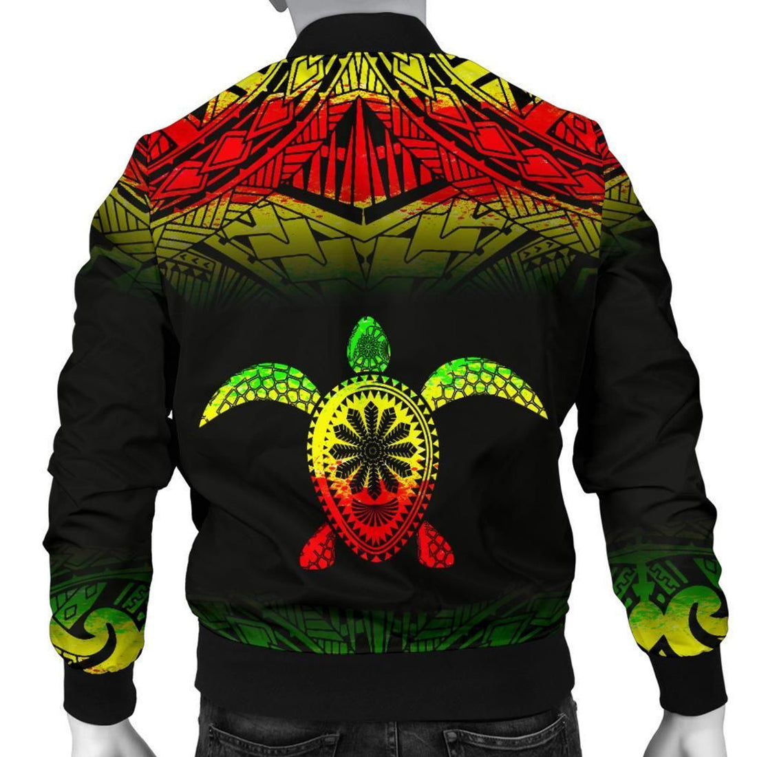 FUNSTUFFPRINT Turtle Men's Bomber Jacket - Custom Fog Reggae Style - 3D Bomber Jacket