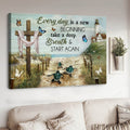 Turtle Poster, God Cross, Butterfly Lover, Every Day Is A New Beginning Take A Deep Breath And Start Again Poster and Canvas