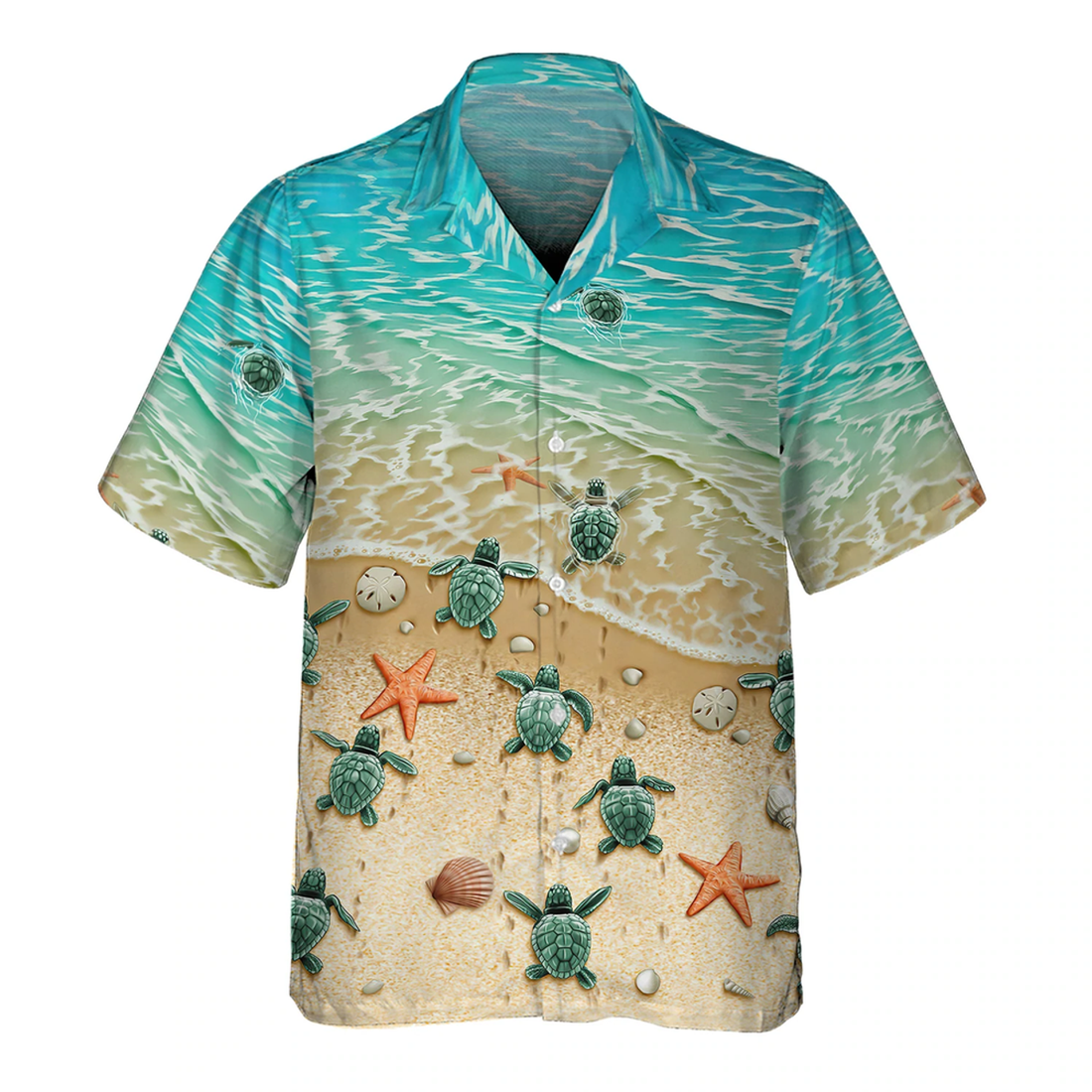 Turtle And Ocean 3D Hawaiian shirt Men's, Gift for Turtle lovers
