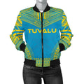 FUNSTUFFPRINT Tuvalu Flag Polynesian Chief Women'S Bomber Jacket - 3D Bomber Jacket