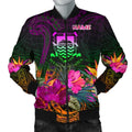 FUNSTUFFPRINT Tuvalu Personalised Men's Bomber Jacket - Summer Hibiscus - 3D Bomber Jacket