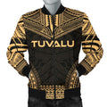 FUNSTUFFPRINT Tuvalu Polynesian Chief Men's Bomber Jacket - Gold Version - 3D Bomber Jacket