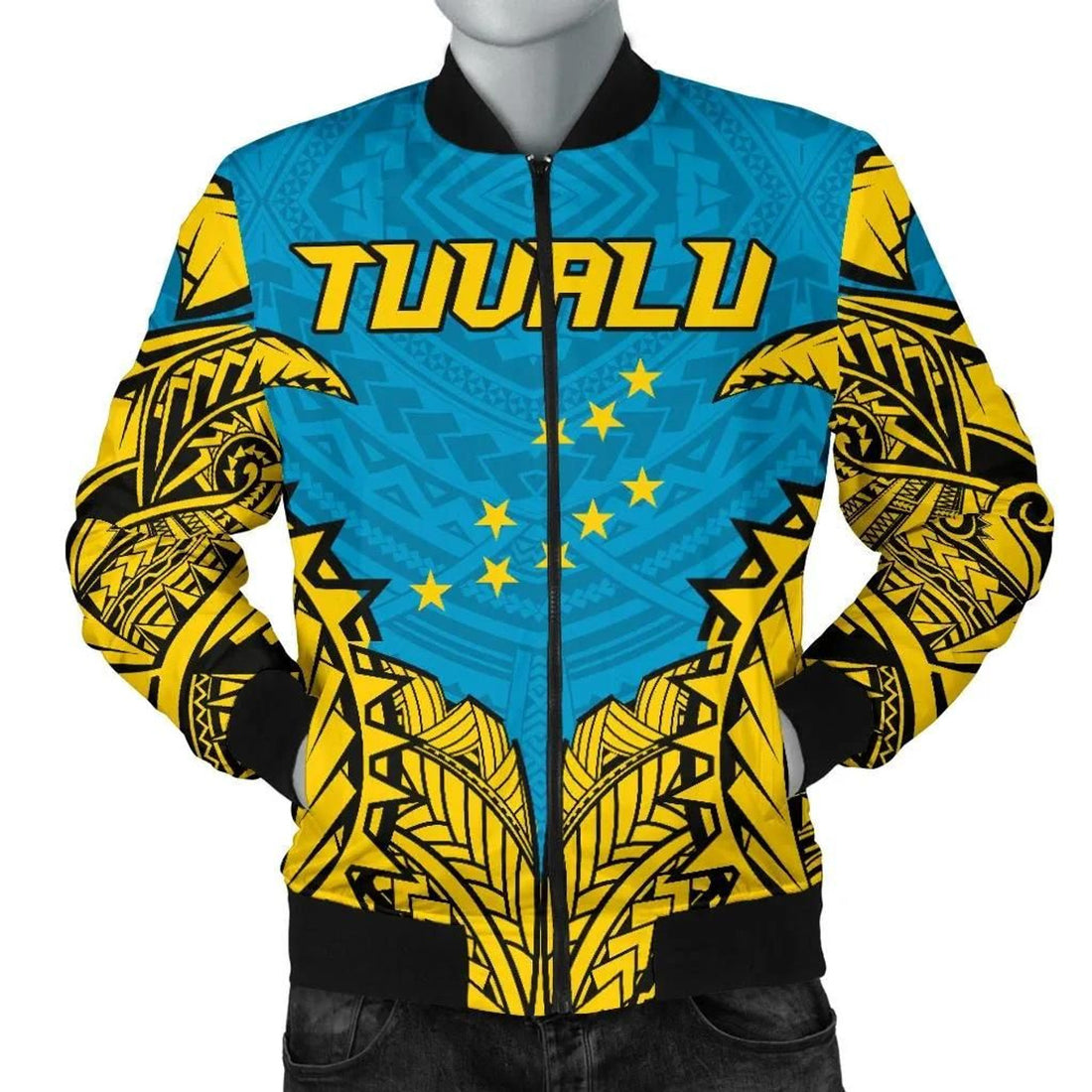 FUNSTUFFPRINT Tuvalu Premium Men's 3D Bomber Jacket
