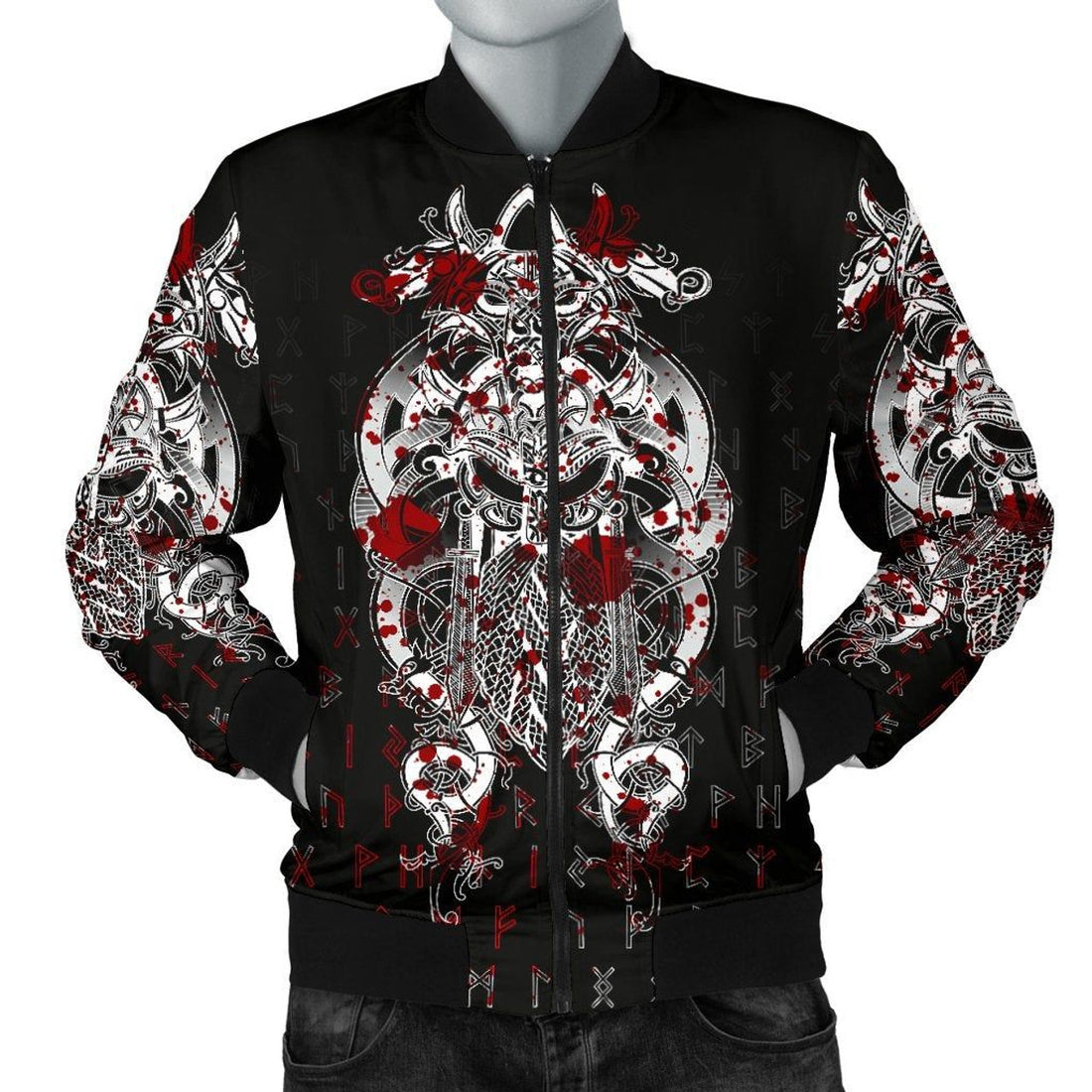FUNSTUFFPRINT Tyr Tattoo Blood Men's 3D Bomber Jacket