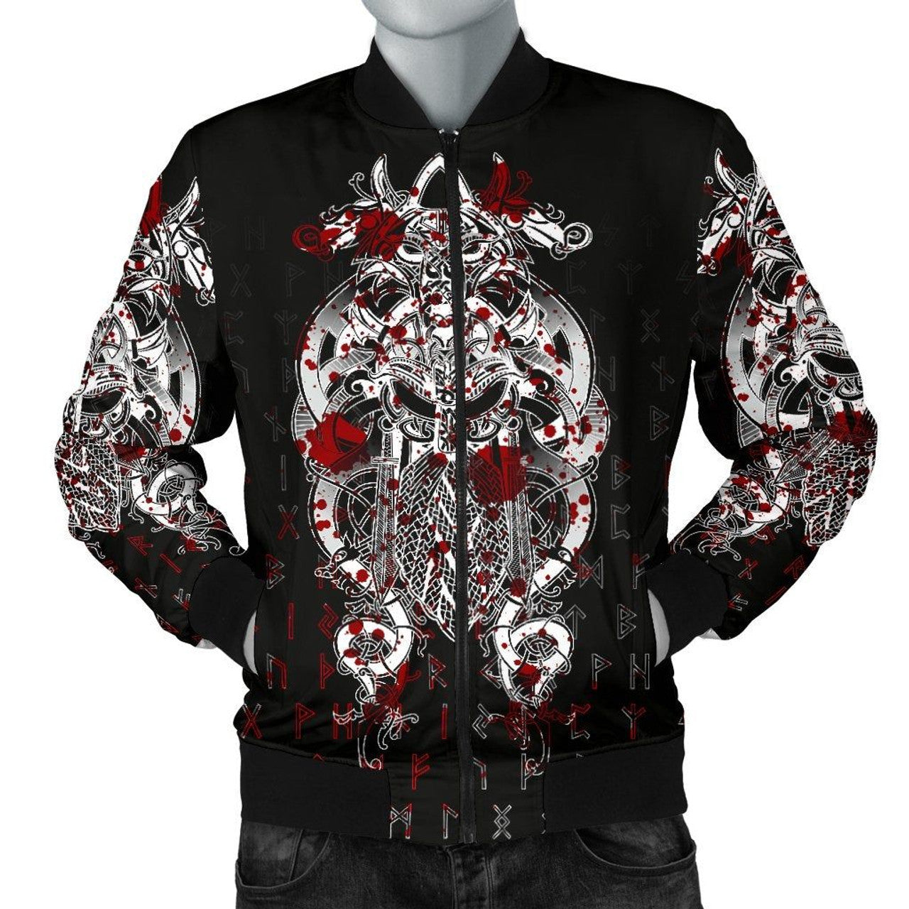 FUNSTUFFPRINT Tyr Tattoo Blood Men's 3D Bomber Jacket
