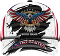 FUNSTUFFPRINT U.S Patriotic Eagle Custom Name All Over Print Baseball Cap - Christian Hats For Men Women