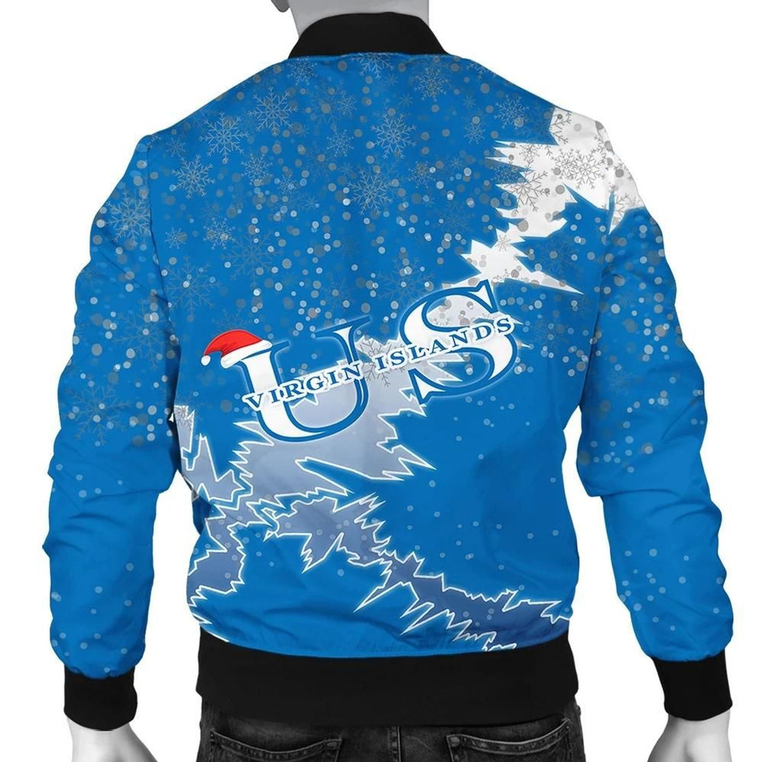 FUNSTUFFPRINT US Virgin Islands Christmas Coat Of Arms Men Bomber Jacket Style 3D Bomber Jacket