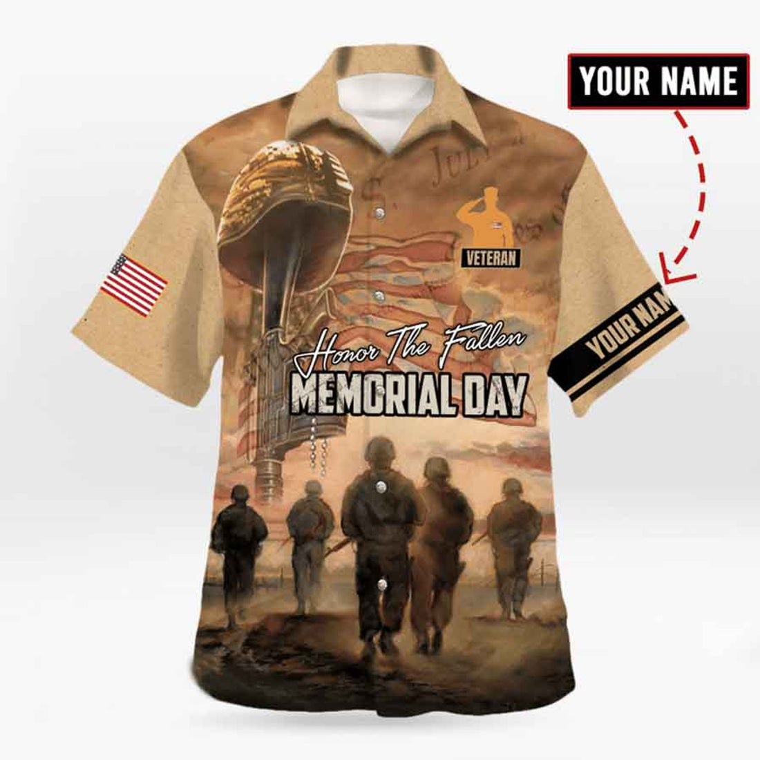 Custom US Veteran Memorial hawaiian shirt, Veteran hawaii shirt