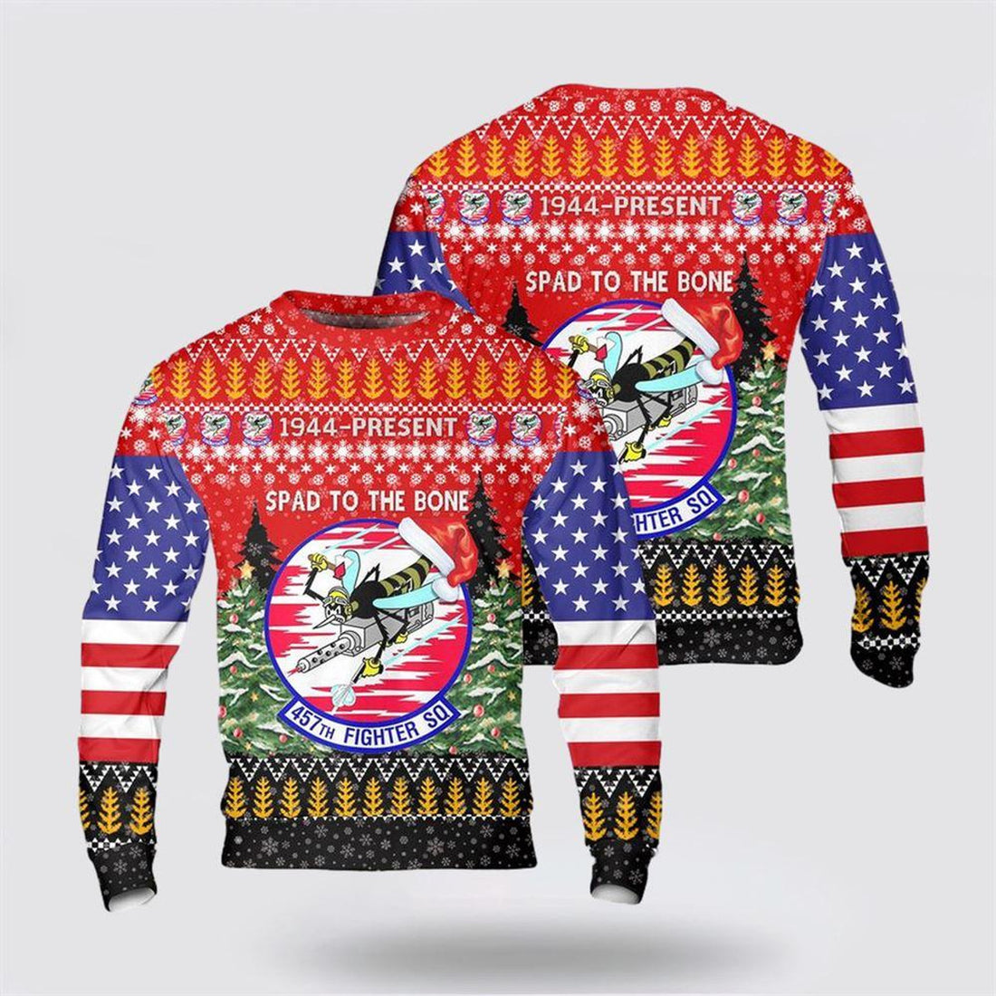 FUNSTUFFPRINT US Air Force 457th Fighter Squadron Christmas Sweater 3D – Christmas Gift For Military Personnel Ugly  Sweater