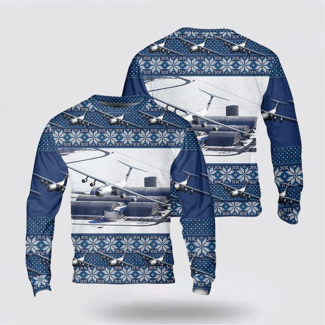 FUNSTUFFPRINT US Air Force Hanoi Taxi (Lockheed C-141 Starlifter) Christmas Sweater 3D – Christmas Gift For Military Personnel Ugly  Sweater