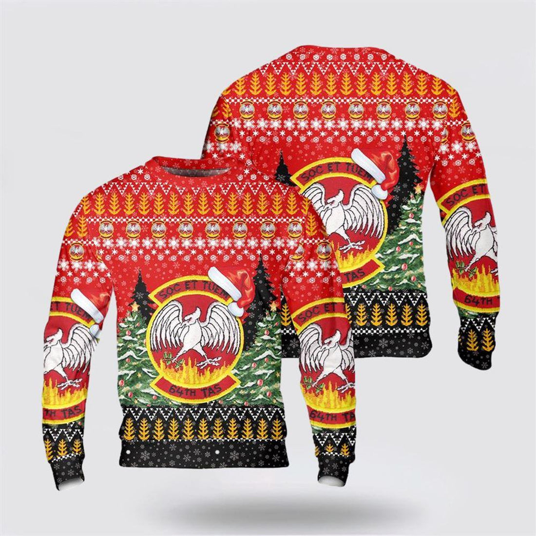 FUNSTUFFPRINT US Air Force Reserves 64th Tactical Airlift Squadron Christmas Sweater 3D – Christmas Gift For Military Personnel Ugly  Sweater