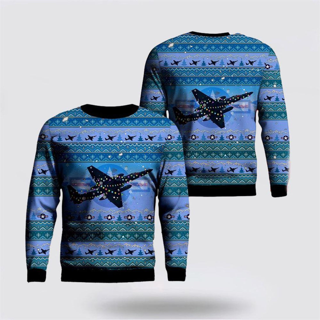 FUNSTUFFPRINT US Air Force U-2 Dragon Lady Christmas AOP Sweater – Christmas Gift For Military Personnel Ugly  Sweater