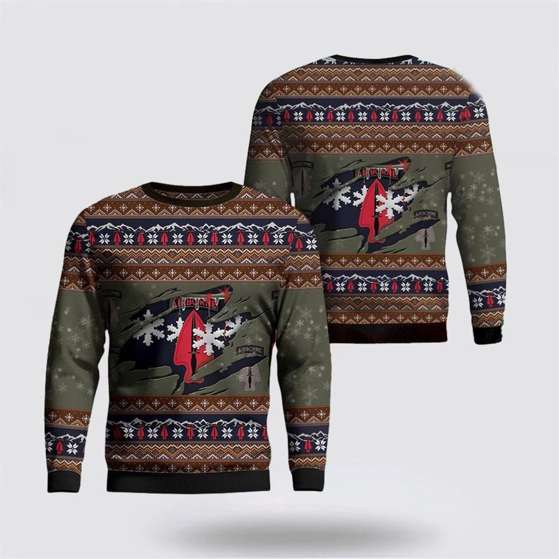 FUNSTUFFPRINT US Army 1st Special Forces Operational Detachment Delta 1st SFOD-D Christmas Sweater 3D, Christmas Gift For Military Personnel Ugly  Sweater
