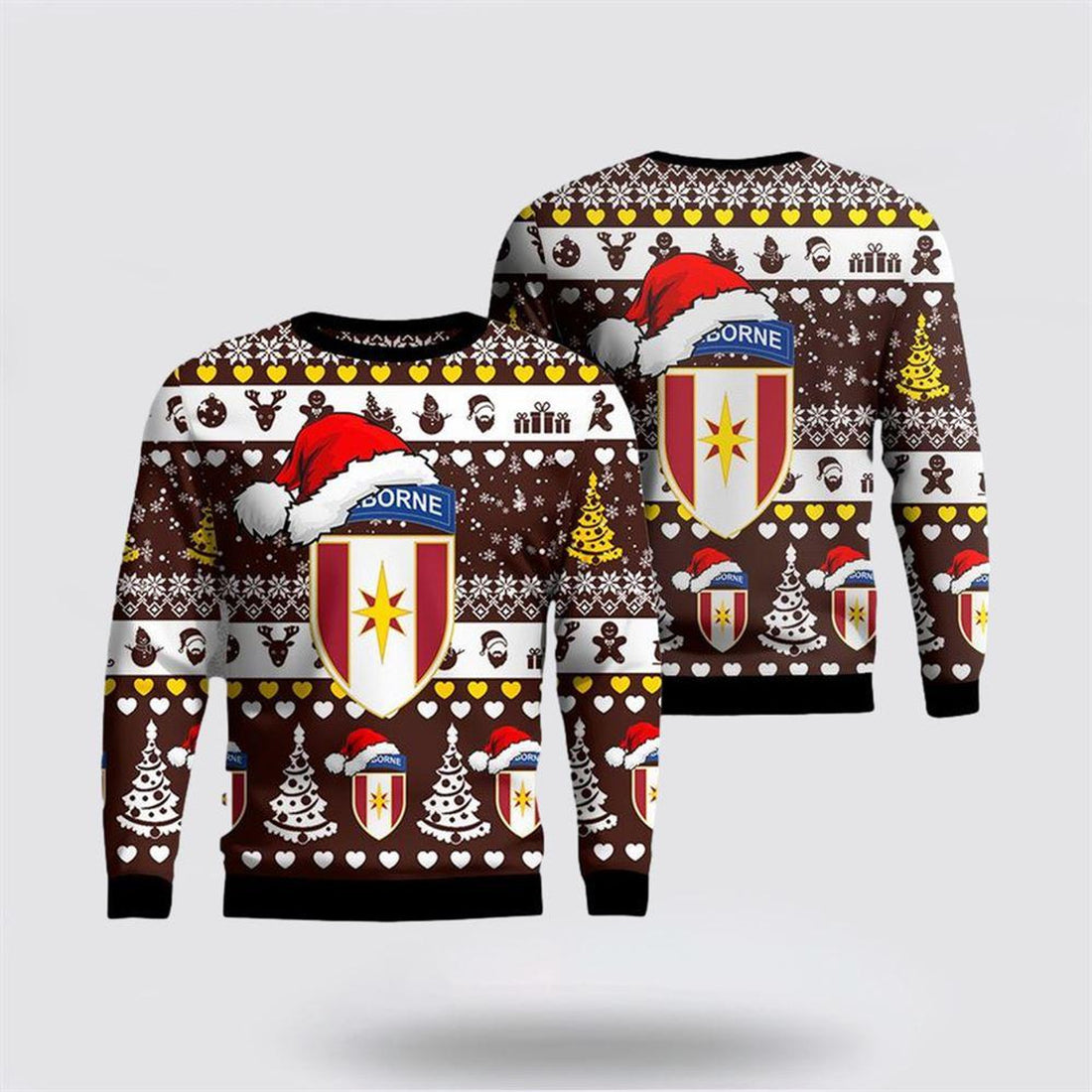 FUNSTUFFPRINT US Army 44th Medical Brigade (Airborne) Christmas AOP Sweater, Christmas Gift For Military Personnel Ugly  Sweater