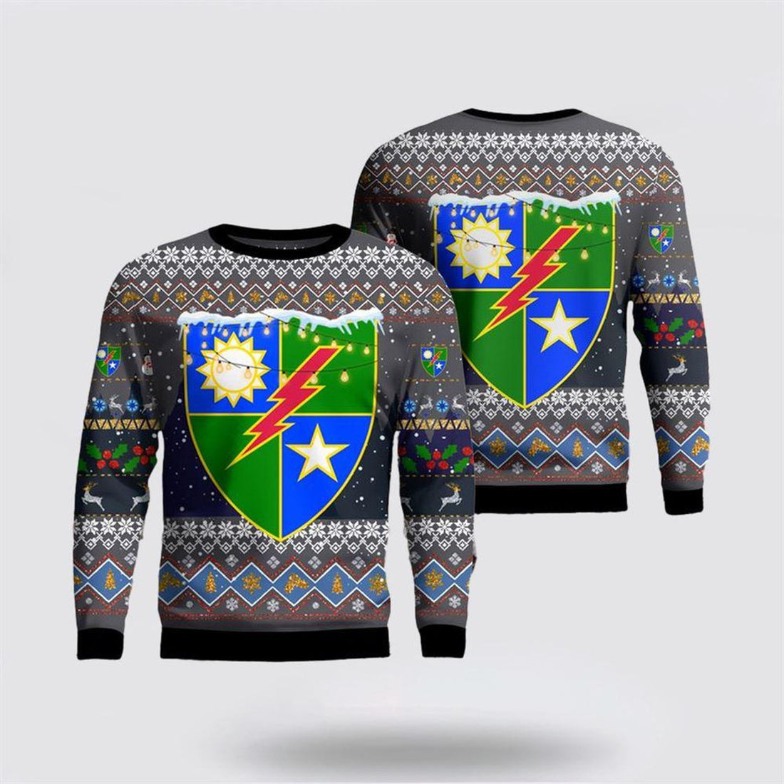 FUNSTUFFPRINT US Army 75th Ranger Regiment Christmas Sweater 3D, Christmas Gift For Military Personnel Ugly  Sweater