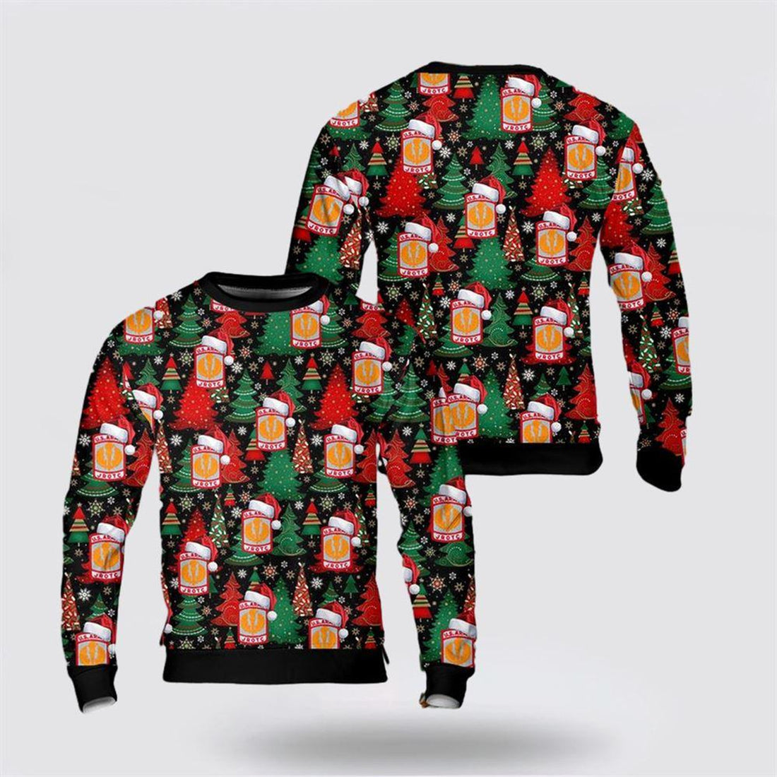 FUNSTUFFPRINT US Army JROTC Badge Christmas Sweater, Christmas Gift For Military Personnel Ugly  Sweater