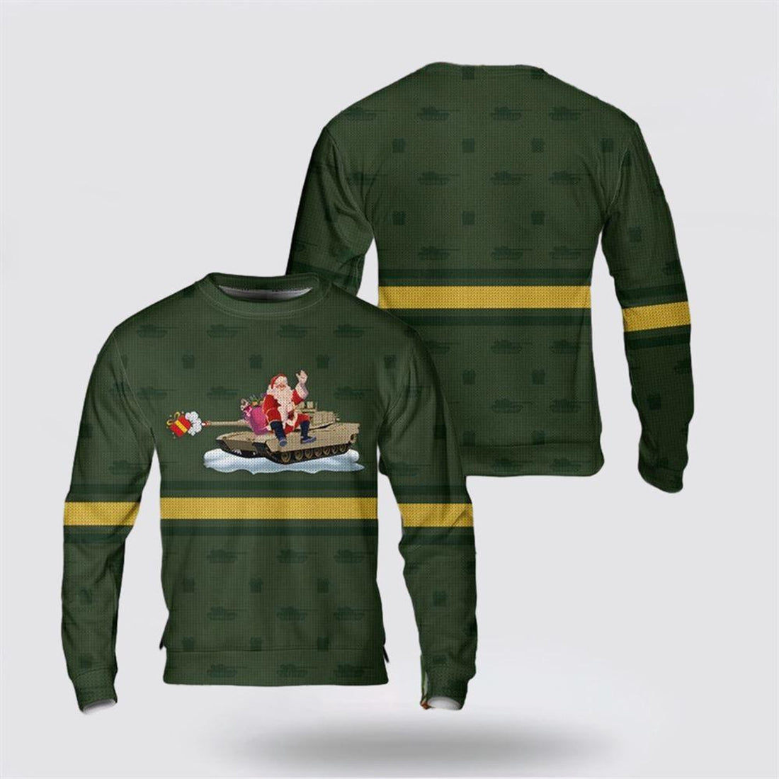 FUNSTUFFPRINT US Army M1 Abrams Christmas Sweater 3D, Christmas Gift For Military Personnel Ugly  Sweater